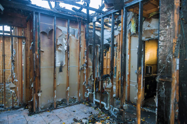 Professional Fire Damage Removal technician working in Garden City, NY